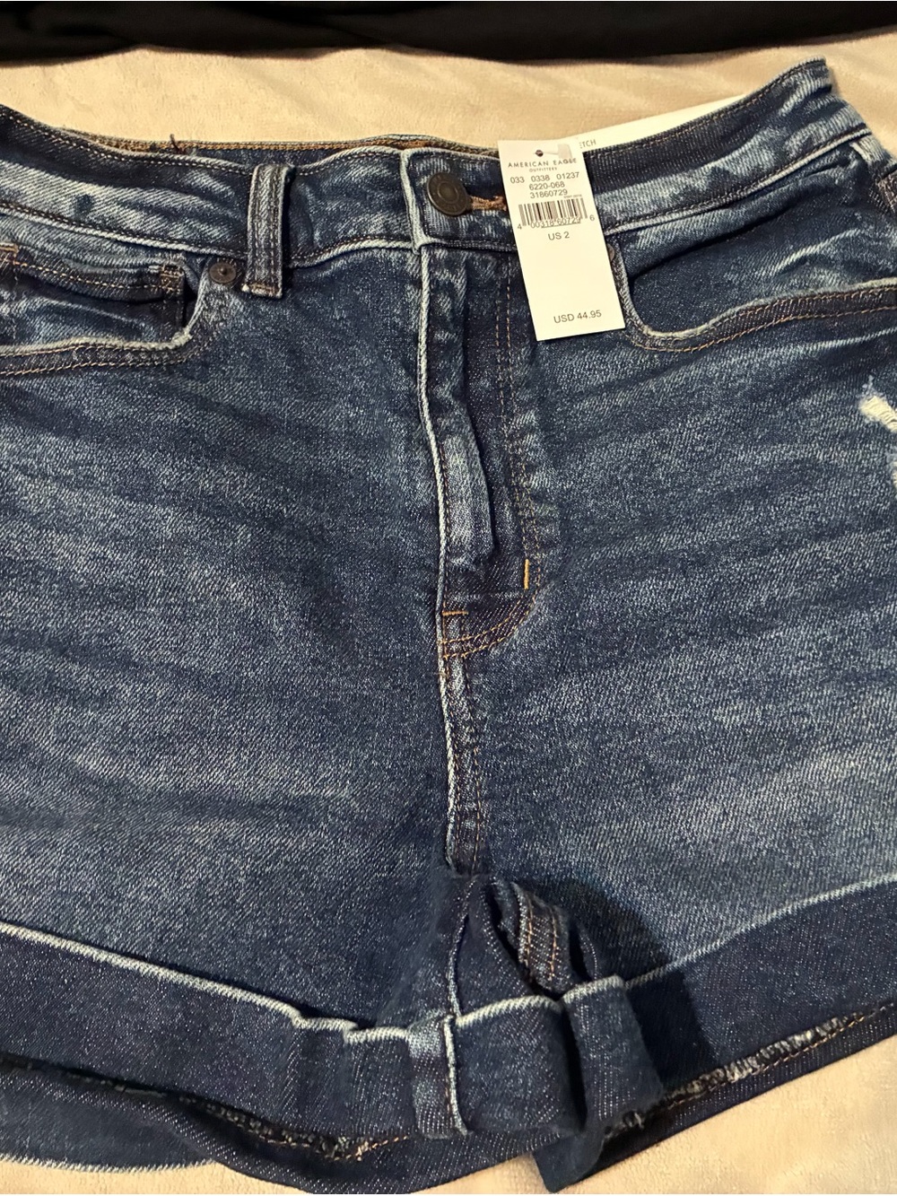 American Eagle Outfitters Dark Blue Denim Jean Shorts, Size 2